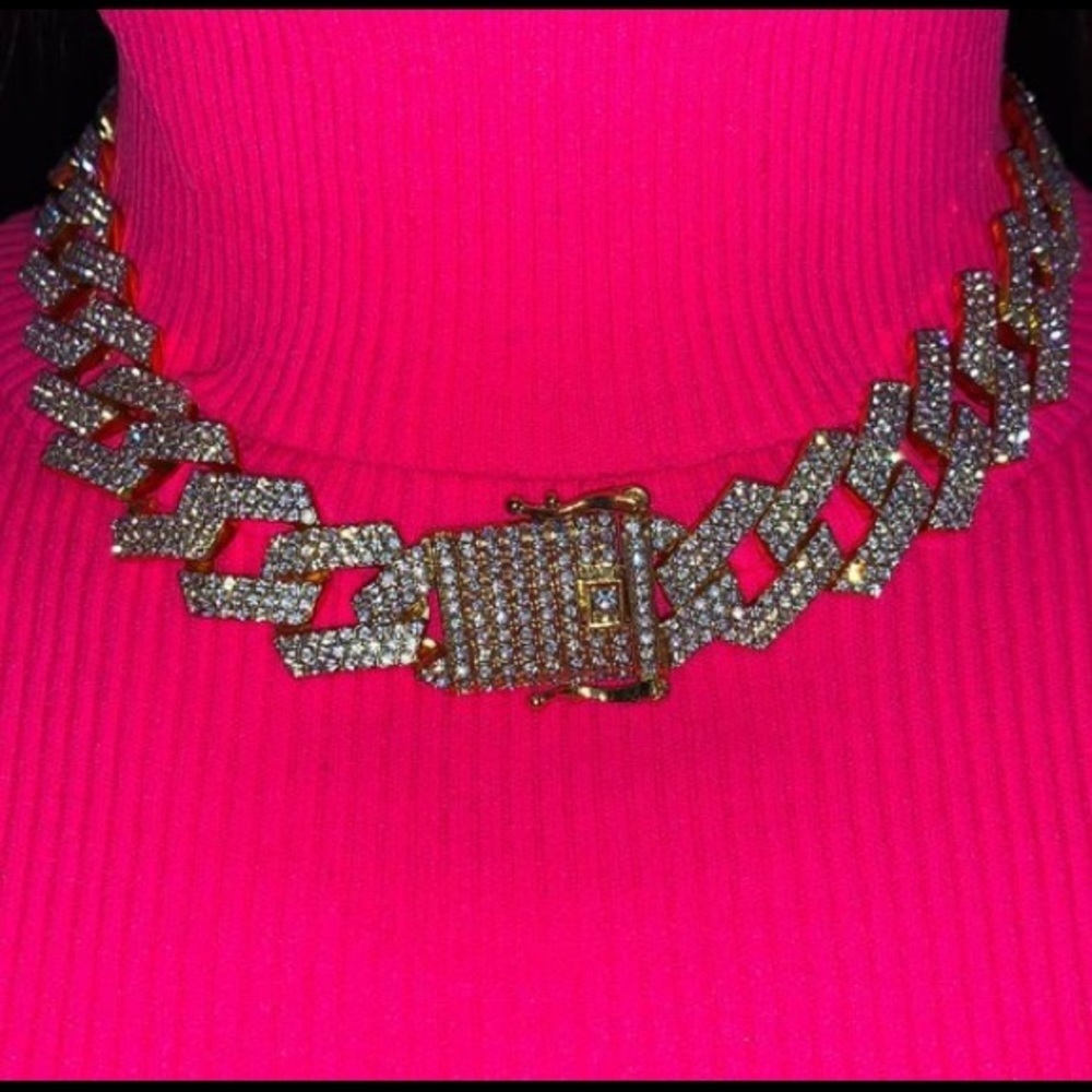 18 inch silver 20mm cuban cz choker